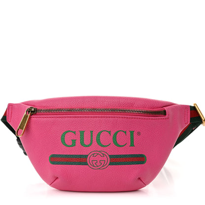Gucci Grained Calfskin Small Logo Belt Bag Box Pink Green 1 of 10
