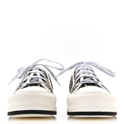Christian Dior Canvas Embroidered Plan De Paris Womens Walk'N'Dior Low Top Sneakers 38 Beige Black 3 of 8