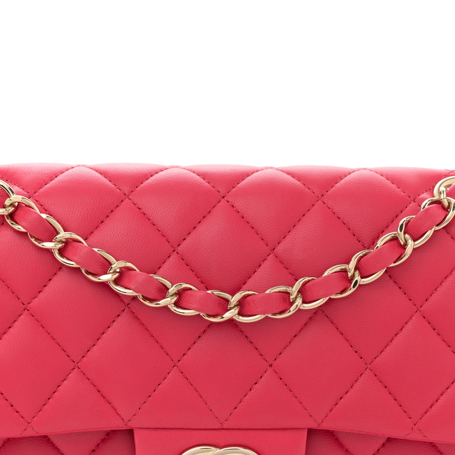 Chanel Lambskin Quilted Small Double Flap Dark Pink 8 of 10