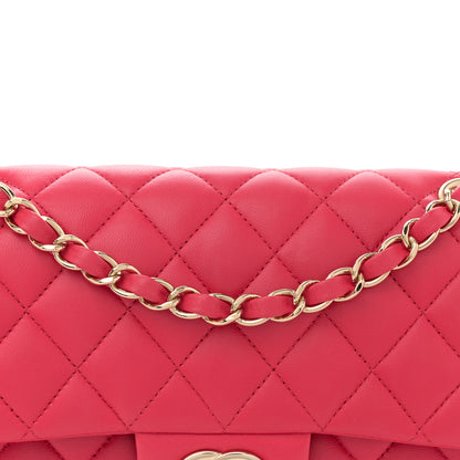 Chanel Lambskin Quilted Small Double Flap Dark Pink 8 of 10