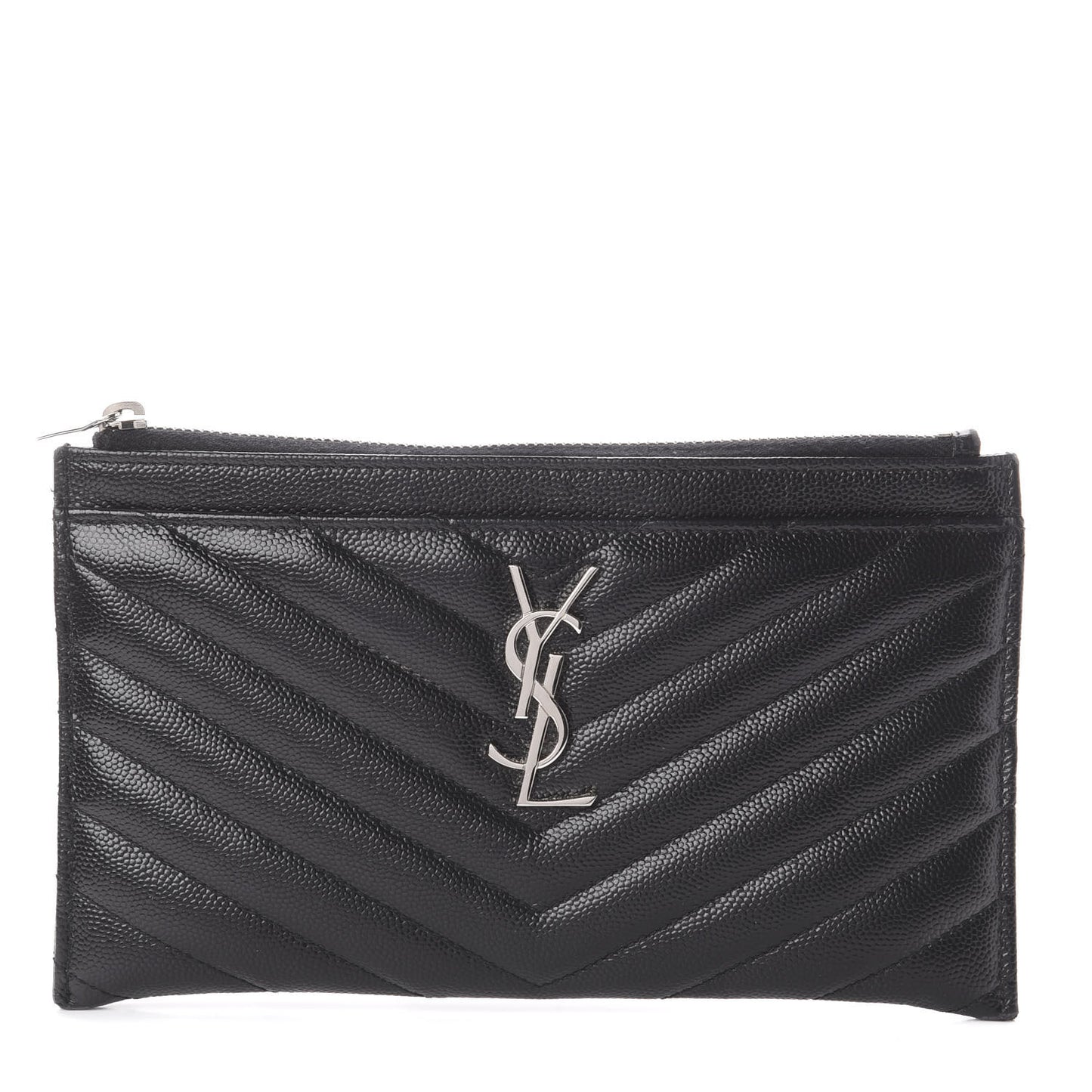 Grain De Poudre Chevron Monogram Bill Pouch Black
