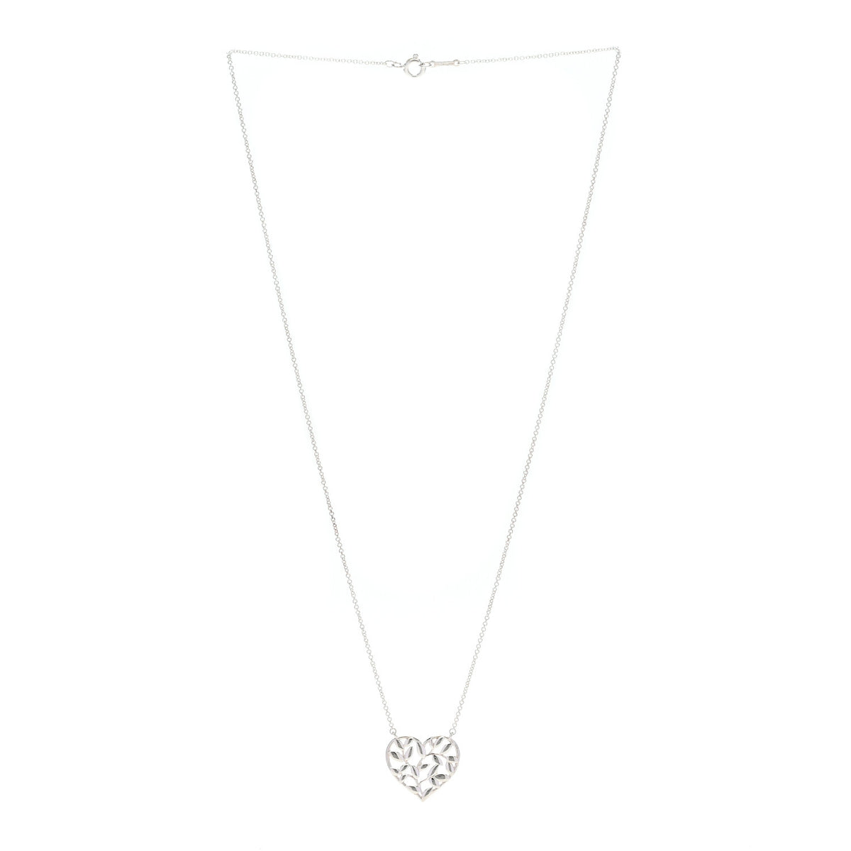 Sterling Silver Paloma Picasso Olive Leaf Heart Pendant Necklace