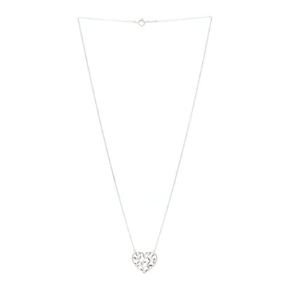 Tiffany Sterling Silver Paloma Picasso Olive Leaf Heart Pendant Necklace 3 of 6