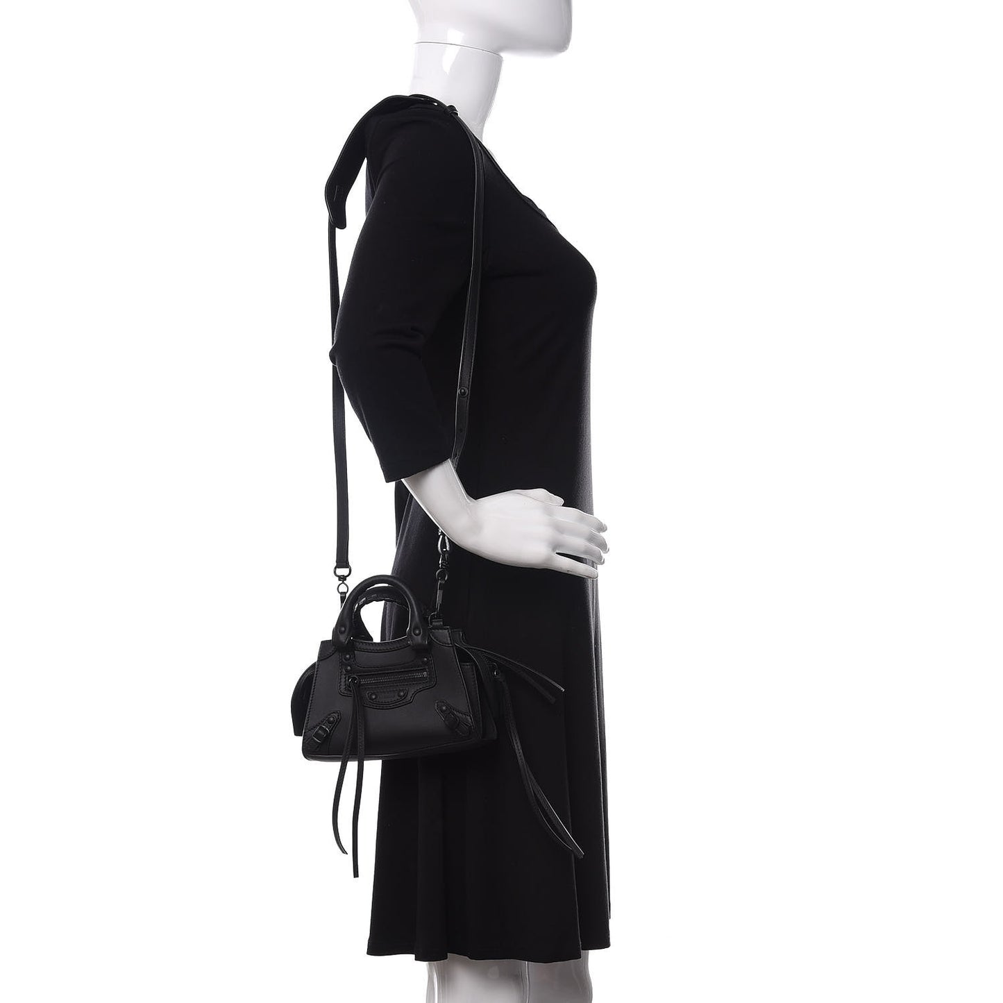 Smooth Calfskin Neo Classic Black Hardware Nano City Crossbody Black