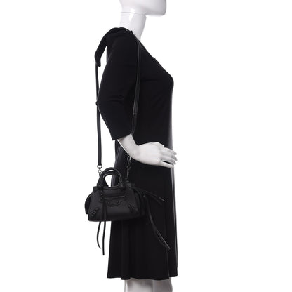 Balenciaga Smooth Calfskin Neo Classic Black Hardware Nano City Crossbody Black 2 of 9