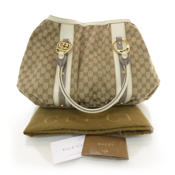 Gucci Monogram Medium Interlocking Icon Tote Ivory 3 of 7