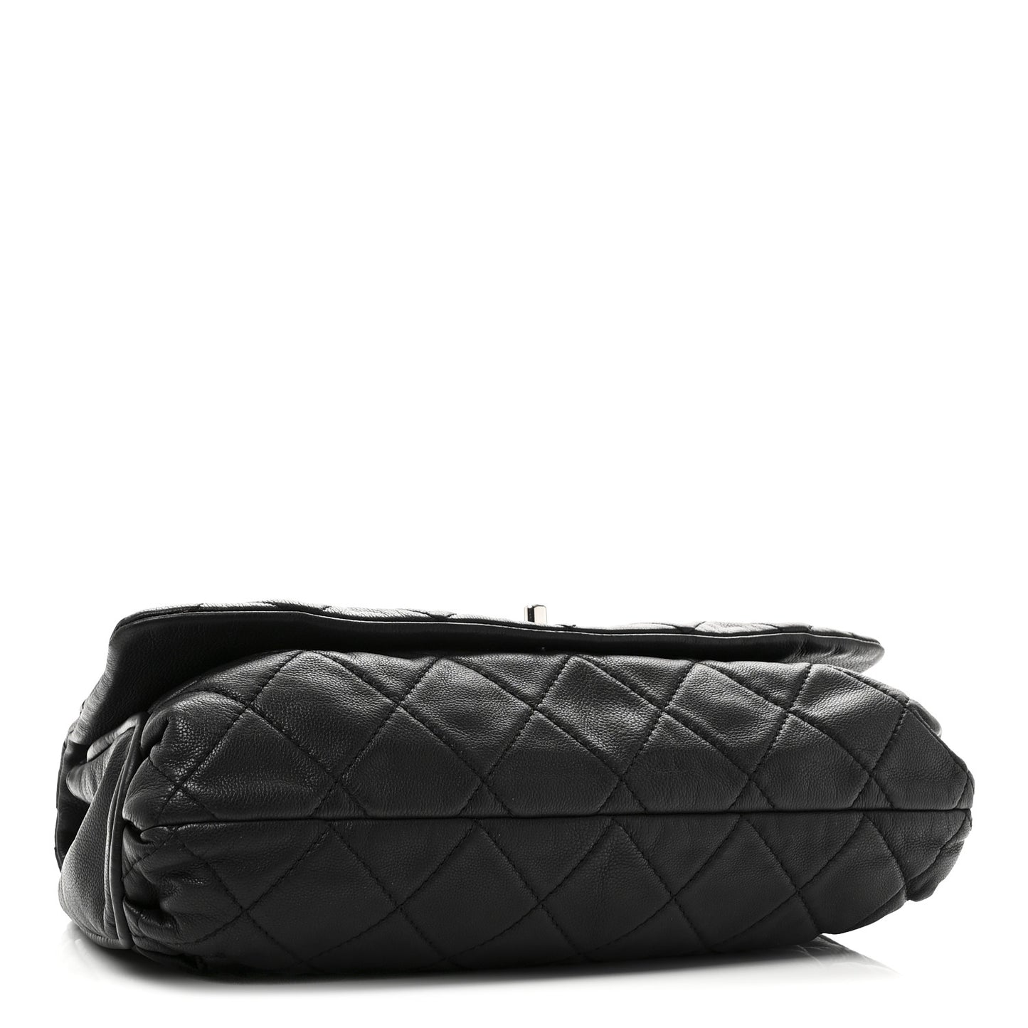 Calfskin Quilted CC Curvy Flap Black