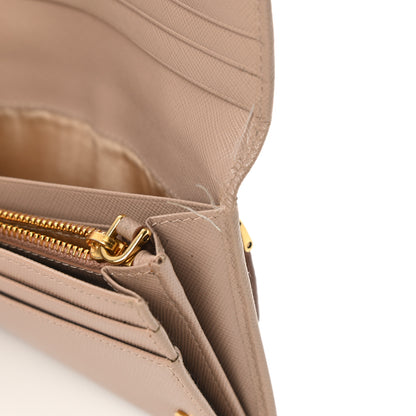 Prada Saffiano Metal Continental Flap Wallet Cammeo 9 of 17