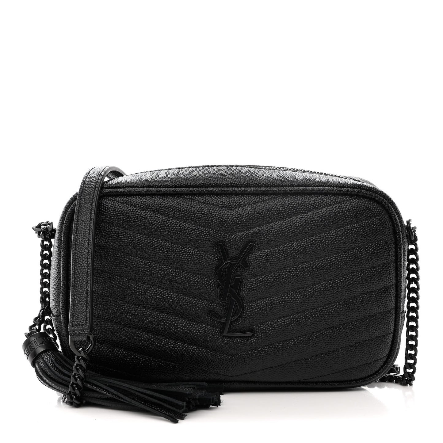 Grain De Poudre Matelasse Monochrome Monogram Mini Lou Camera Bag Black
