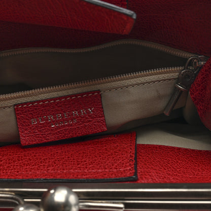 Burberry Goatskin Kiss Lock Frame Shoulder Bag Red 8 of 12