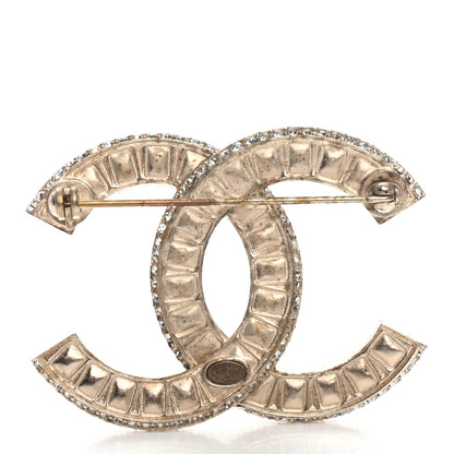 Chanel Baguette Crystal CC Brooch Gold 3 of 4