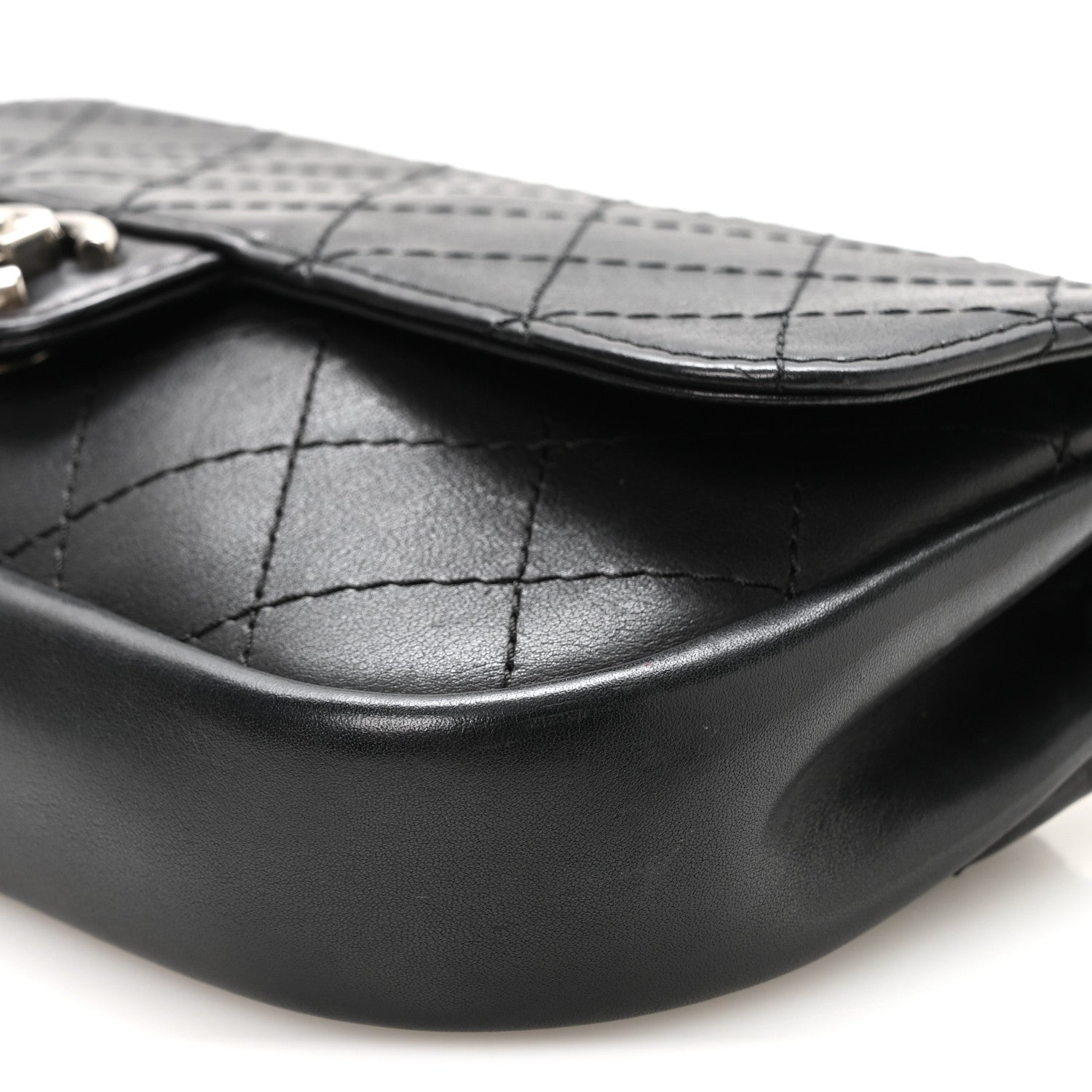 Chanel Calfskin Stitched Medium CC Sellier Flap Black 10 of 13