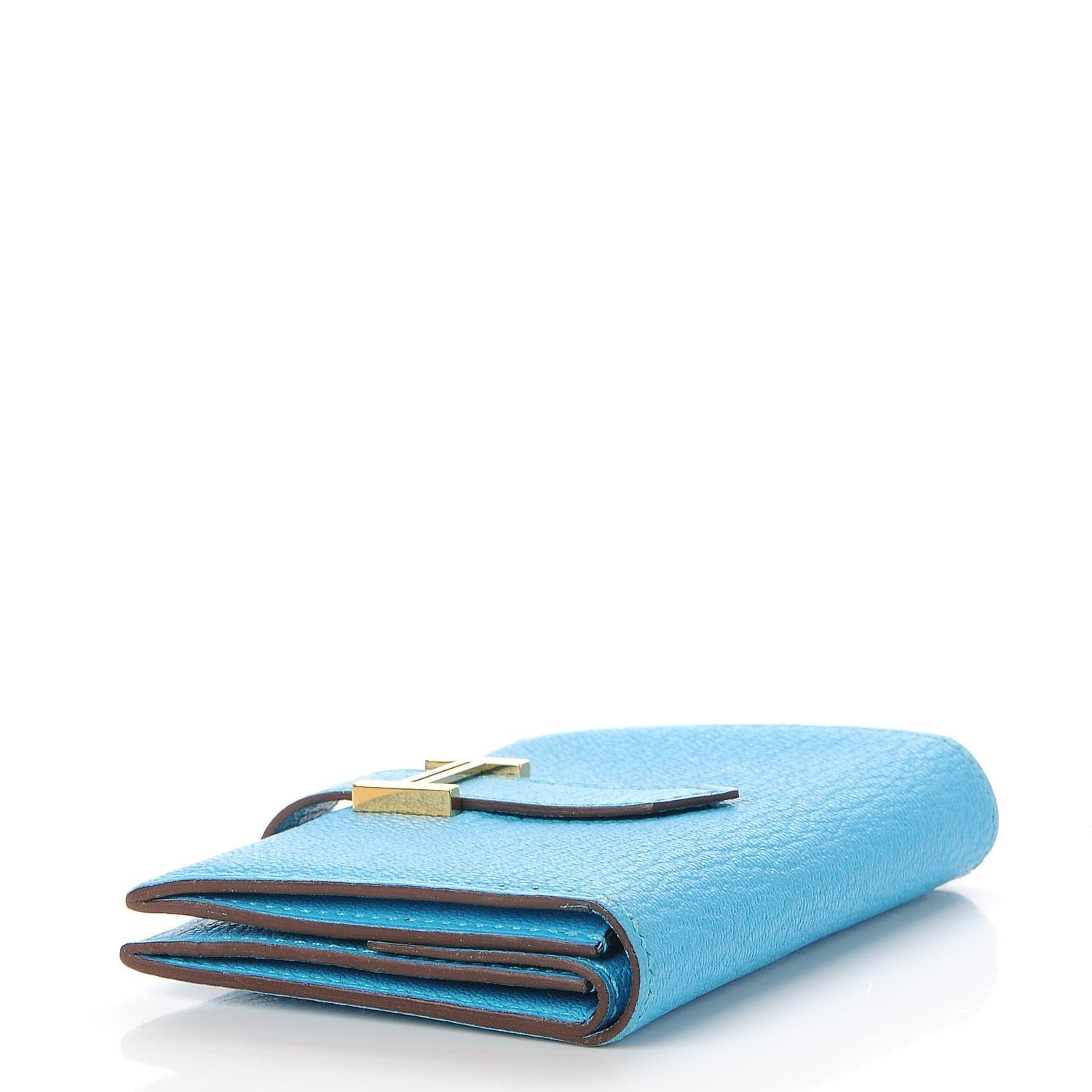 Hermes Chevre Mysore Bearn Card Holder Wallet Bleu Azteque 5 of 8