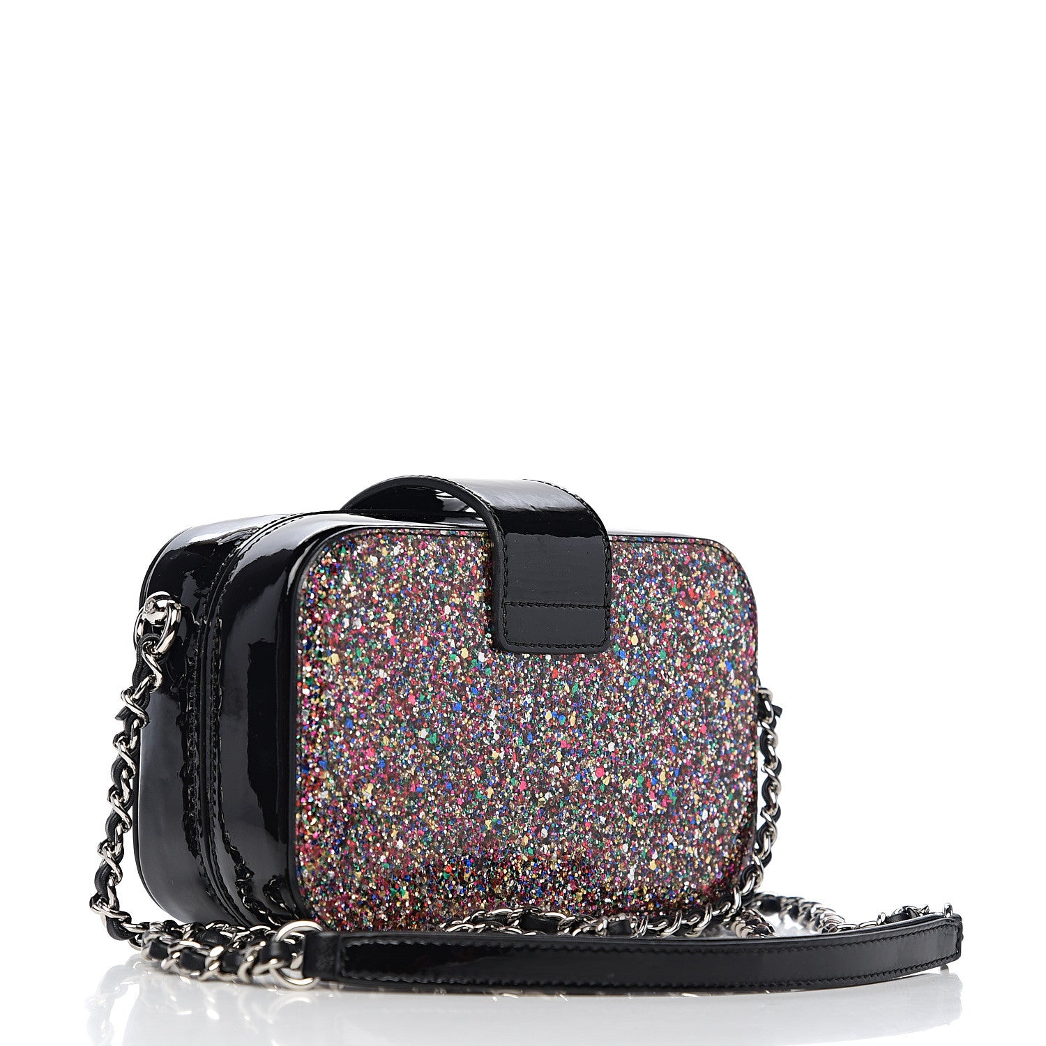 Chanel Glitter Patent Camera Case Multicolor Black 2 of 10