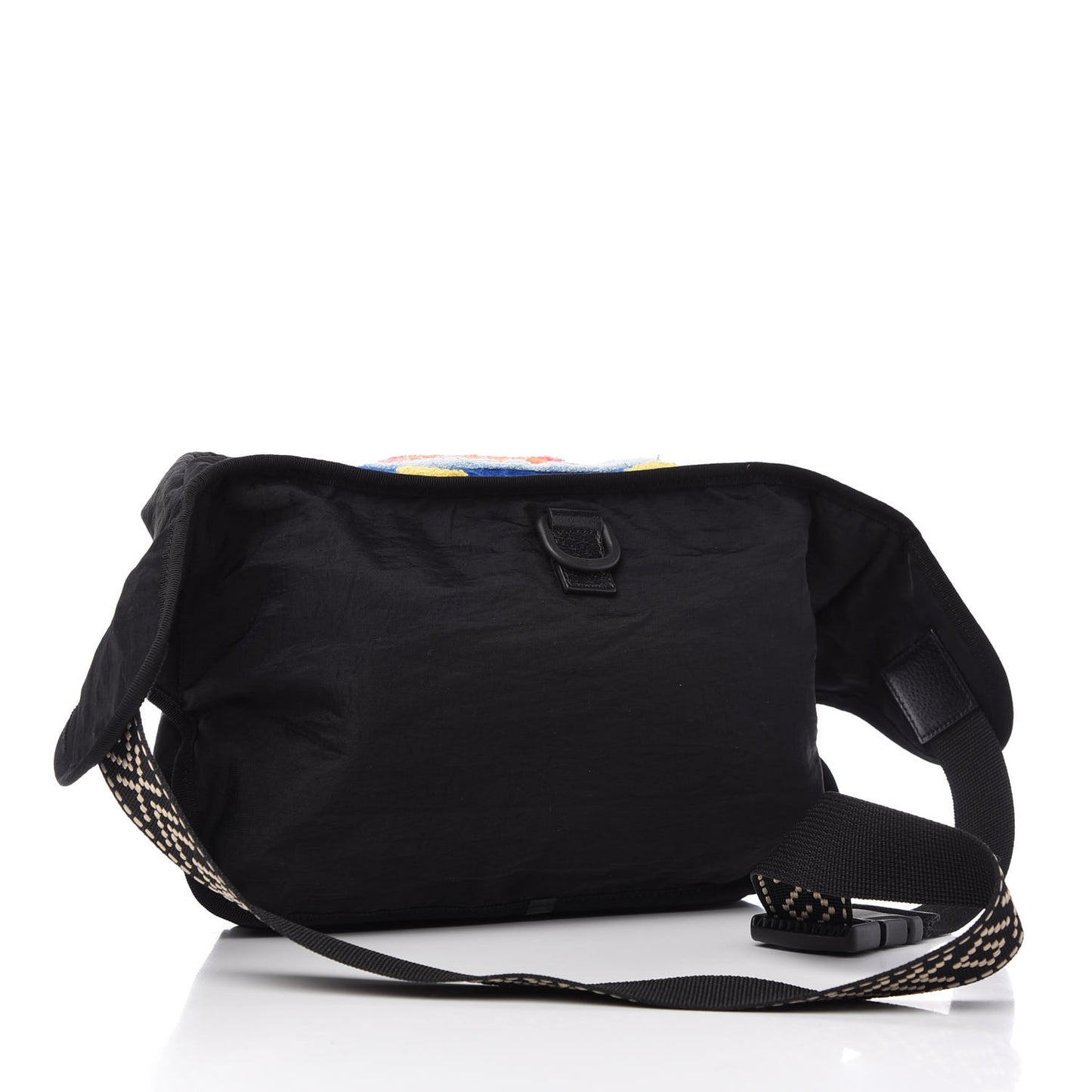 Nylon 80s Logo Patch Belt Bag Black