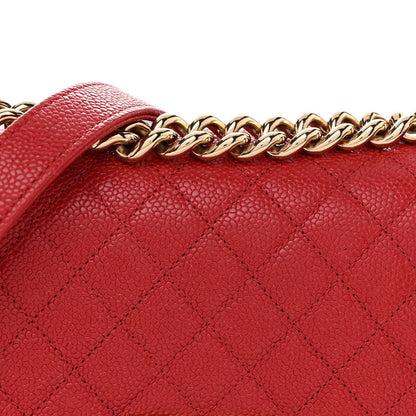 Chanel Caviar Quilted Small Boy Flap Red 8 of 10