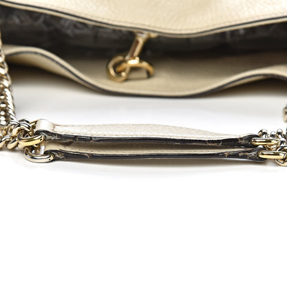 Gucci Pebbled Calfskin Medium Soho Chain Shoulder Bag Off White 15 of 18