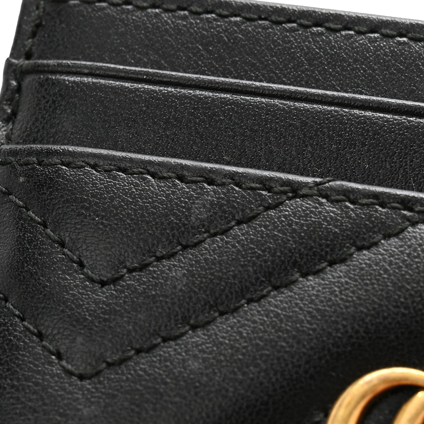 Calfskin Matelasse GG Marmont Card Holder Black