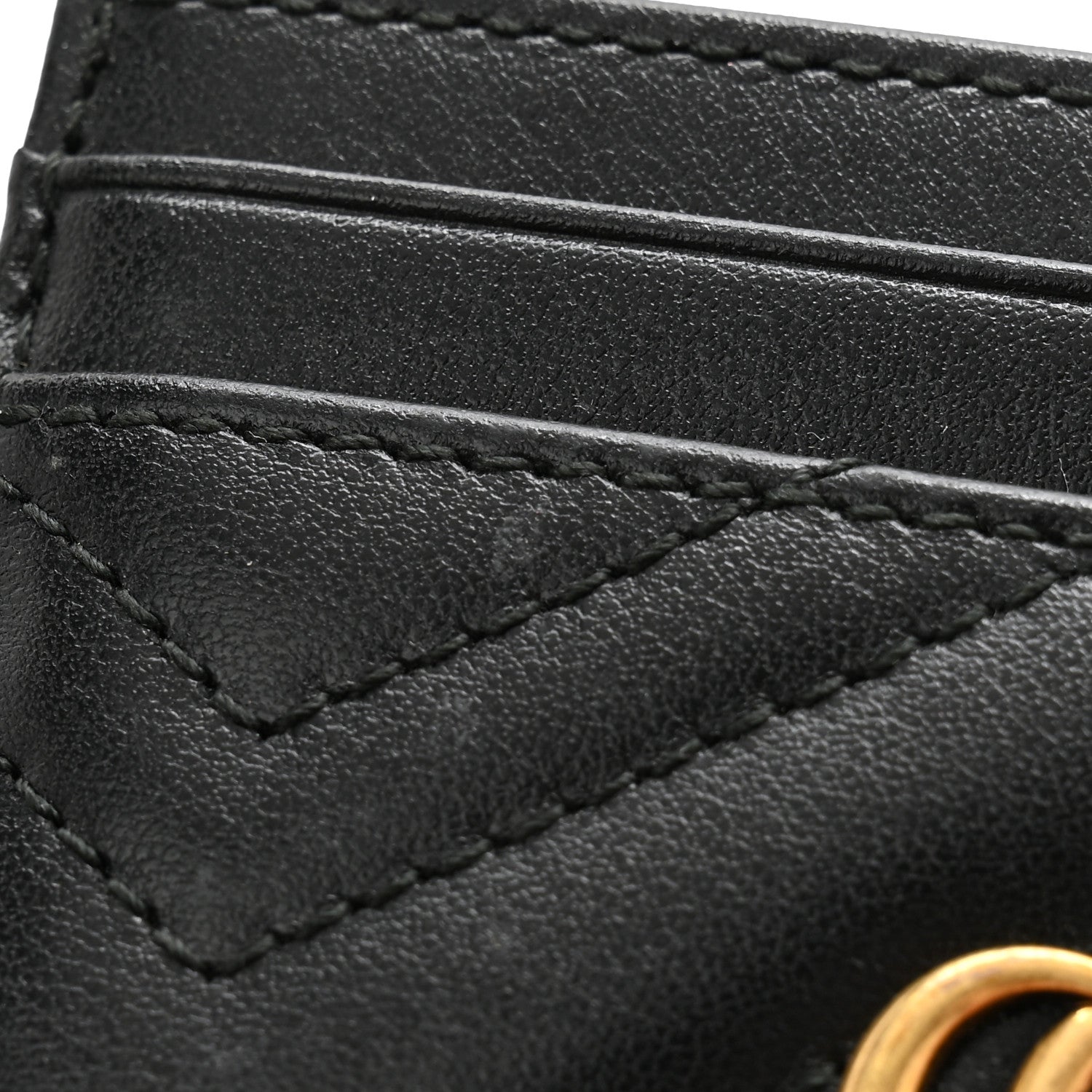 Gucci Calfskin Matelasse GG Marmont Card Holder Black 5 of 9