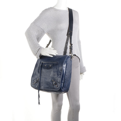 Balenciaga Chevre Besace Messenger Flap Bag Marine 2 of 12
