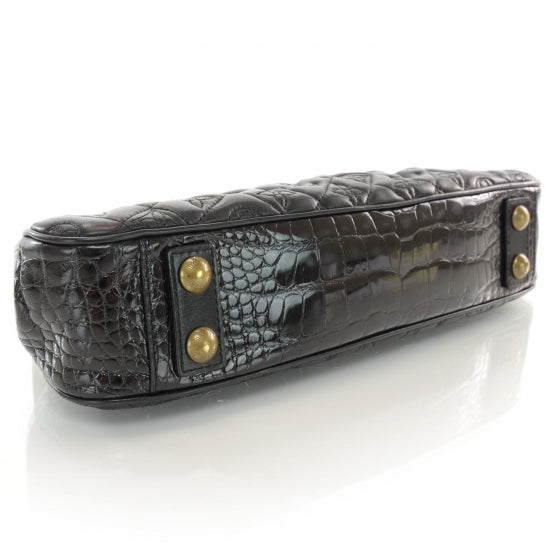 Louis Vuitton Alligator Vienna Sac Fermoir MM Black 4 of 7