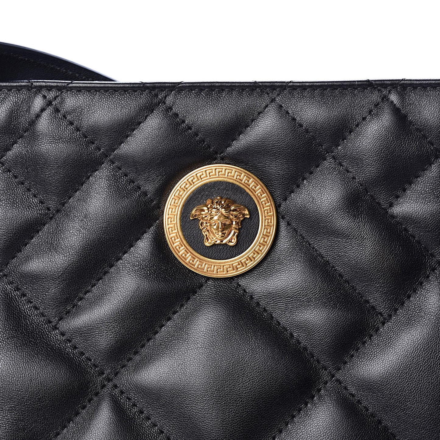Nappa Quilted Icon Shoulder Bag Black