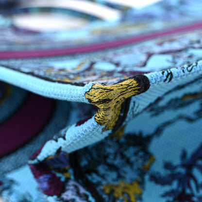 Christian Dior Canvas Embroidered Large Toile de Jouy Voyage Book Tote Celestial Blue 10 of 11