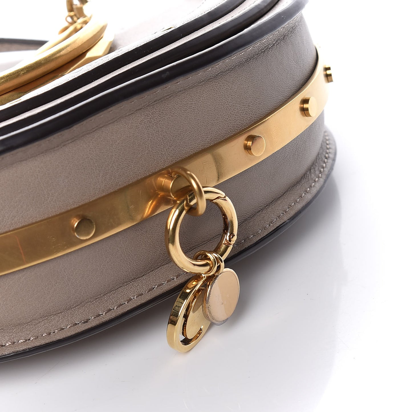 Calfskin Small Nile Bracelet Minaudiere Bag Motty Grey