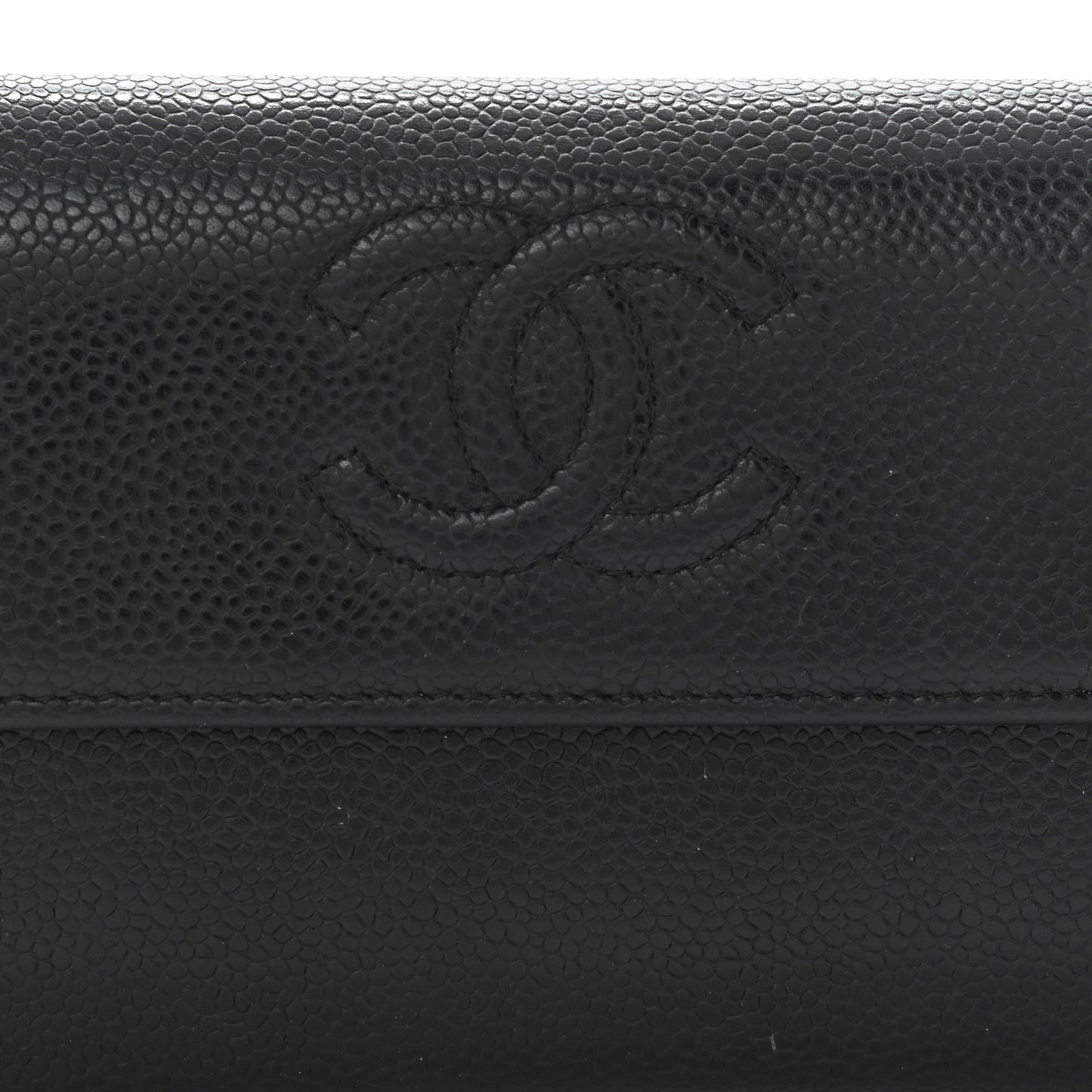 Caviar Timeless CC Large Gusset Flap Wallet Black