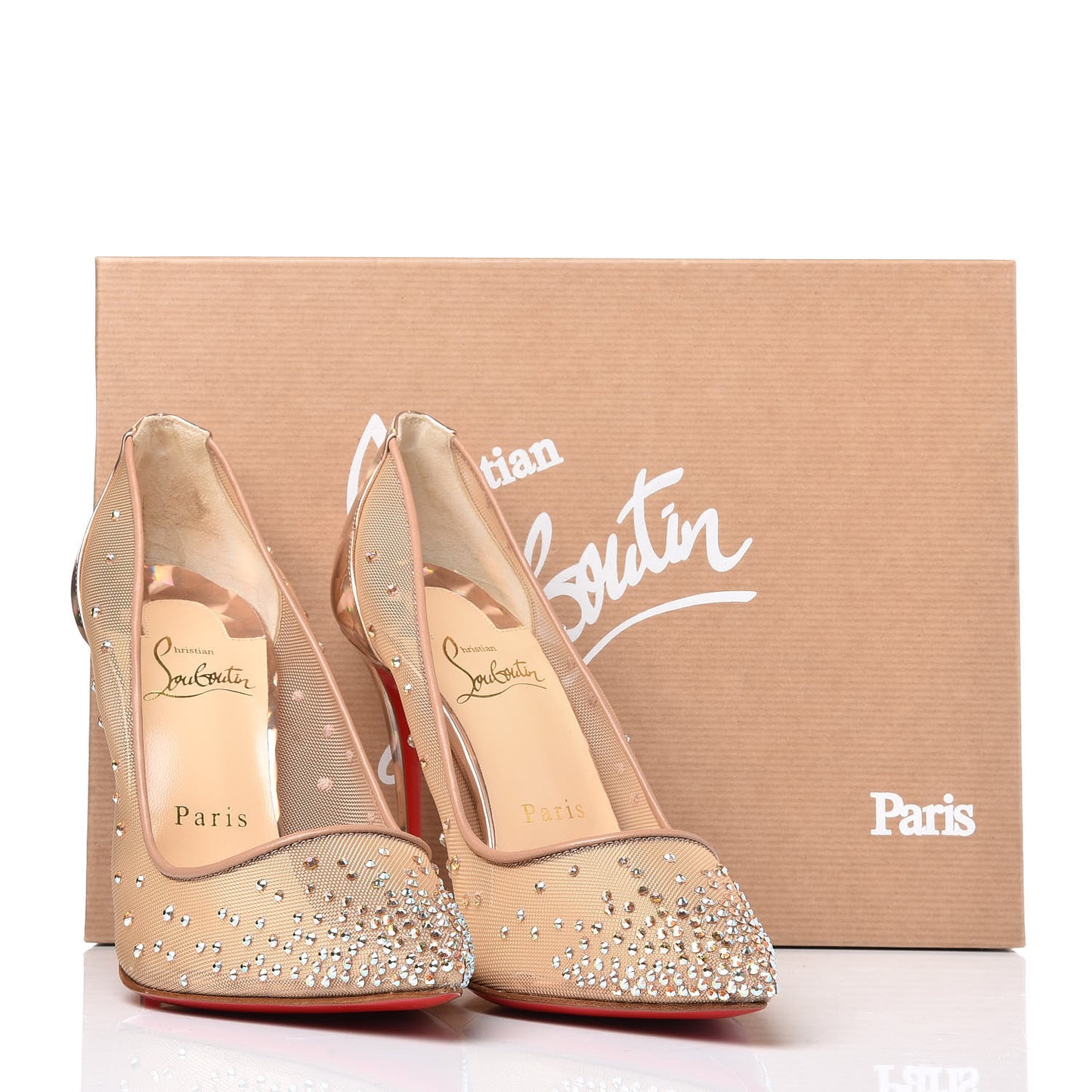 Crystal Strass Follies 100 Pumps 37.5 Nude