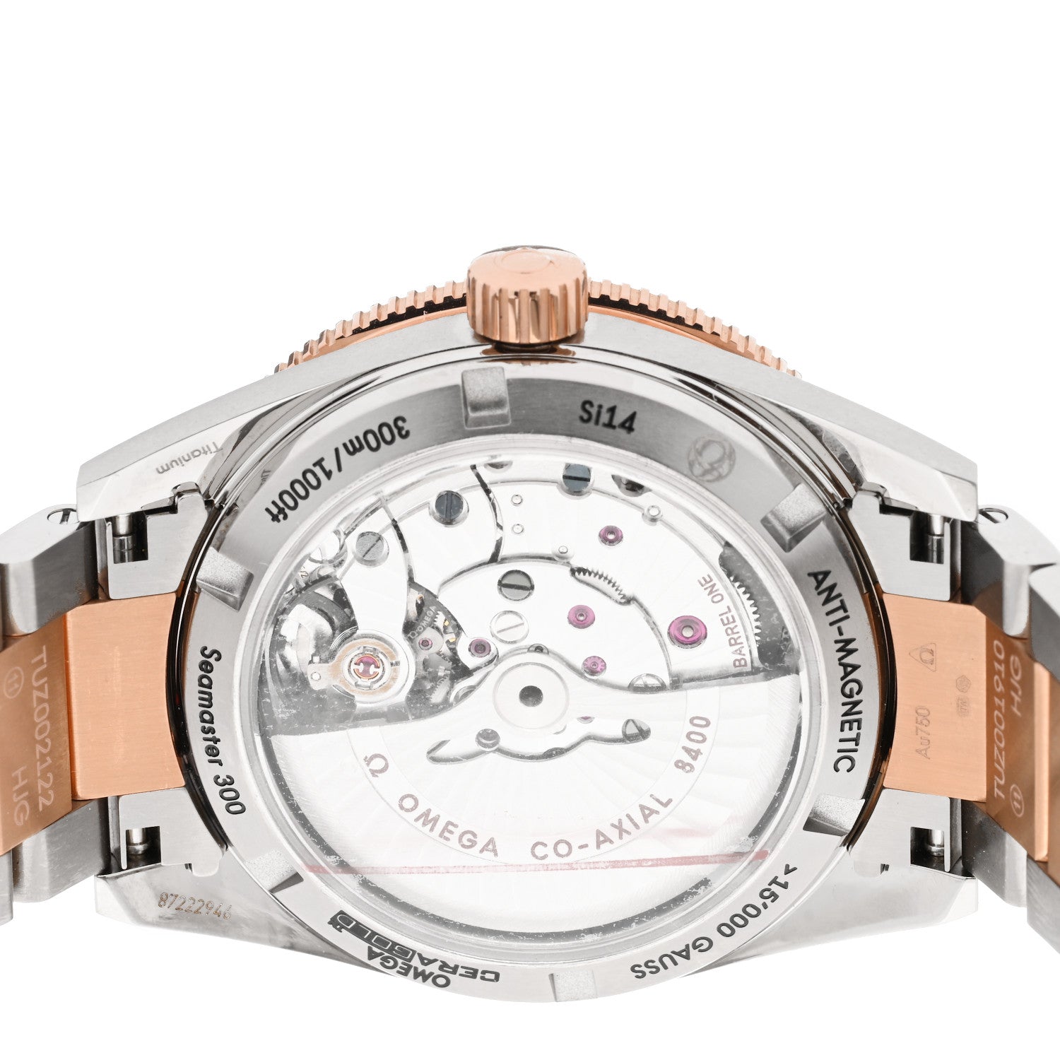 Omega Titanium 18K Rose Gold 41mm 300 Seamaster Master Co-Axial Chronometer Automatic Watch Blue 233.60.41.21.03.001 4 of 5