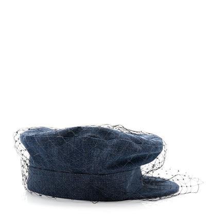 Christian Dior Denim Arty Veil Cap 57 Blue 5 of 9