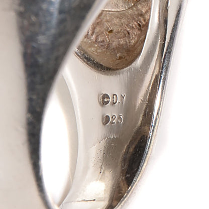 David Yurman Sterling Silver Diamond Black Onyx 20mm Albion Statement Ring 60 9 4 of 6