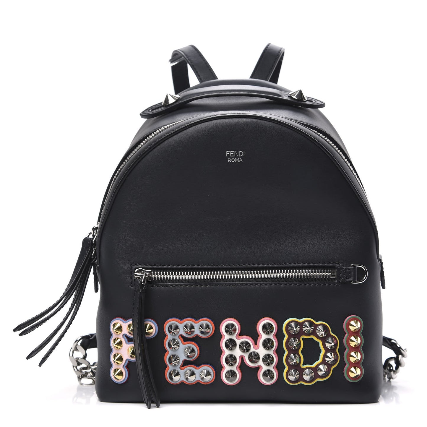 Vitello Century Fun Fair Metal Studded Mini Backpack Black Multicolor