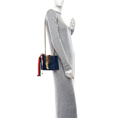 Gucci Calfskin Mini Sylvie Chain Shoulder Bag Blue Agata 3 of 8