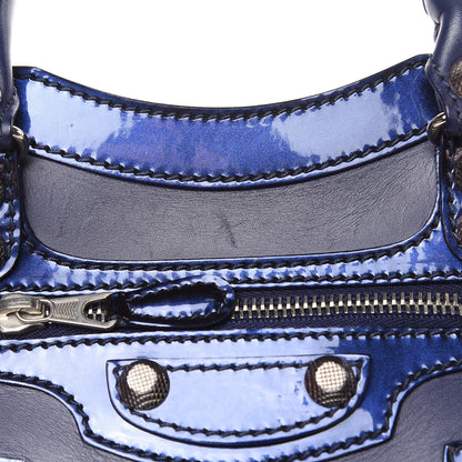 Balenciaga Smooth Calfskin Metallic Patent Giant 12 Silver Hardware Mini City Ultraviolet 13 of 19