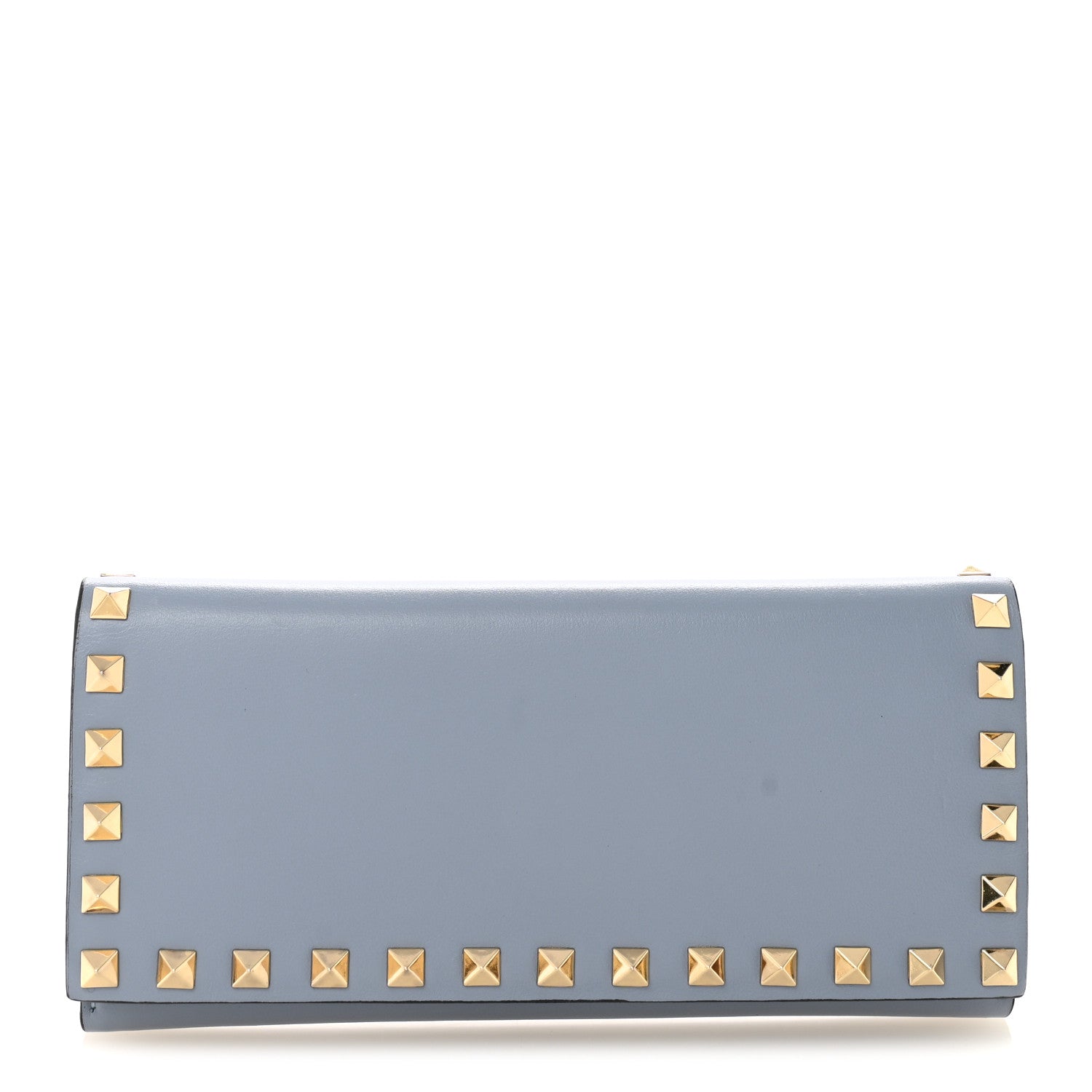 Valentino Garavani Calfskin Rockstud Wallet Stone 1 of 7
