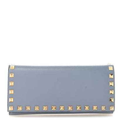 Valentino Garavani Calfskin Rockstud Wallet Stone 1 of 7