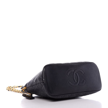 Chanel Caviar CC Tote Navy 4 of 10
