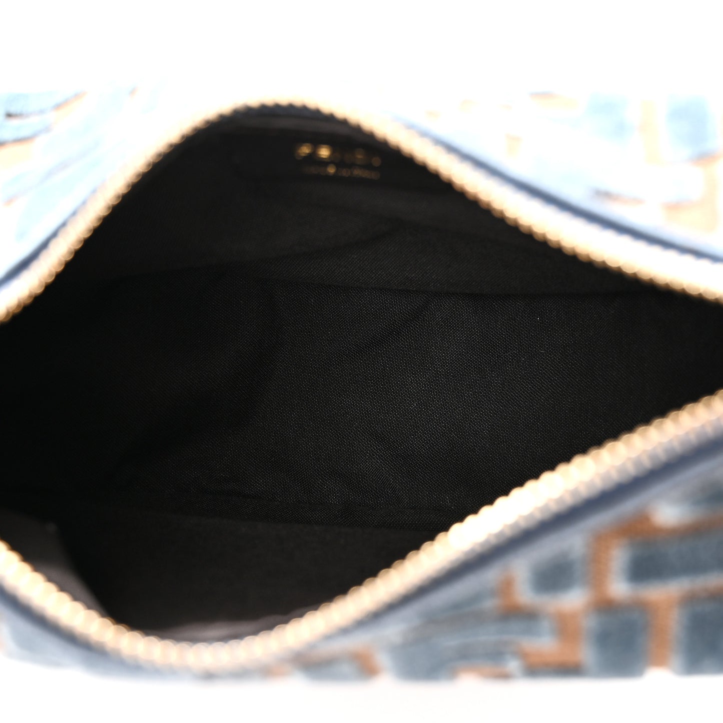 Velluto Jacquard F is Fendi Vitello Grace Mini Fendigraphy Hobo Bag Blue Brown