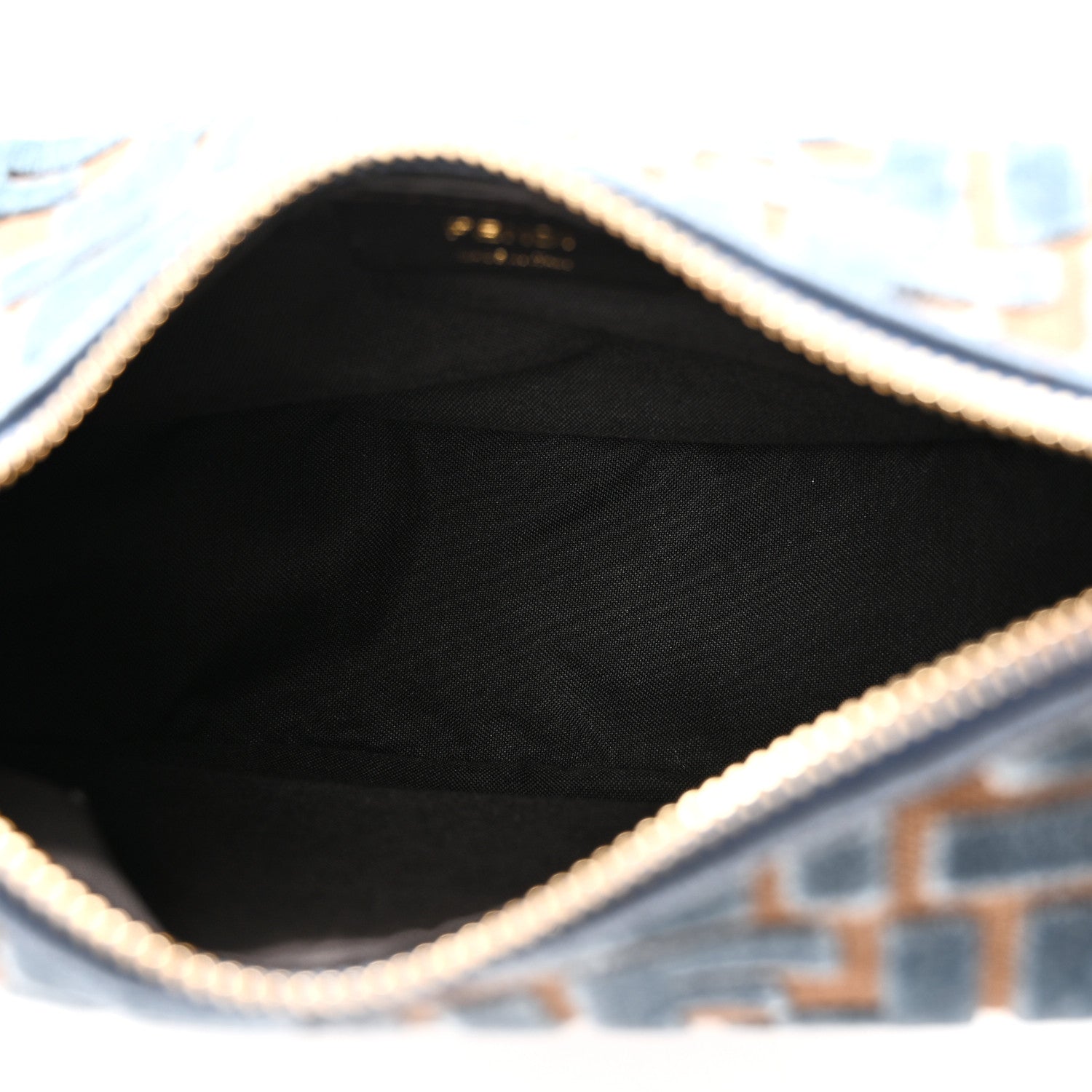 Fendi Velluto Jacquard F is Fendi Vitello Grace Mini Fendigraphy Hobo Bag Blue Brown 5 of 11