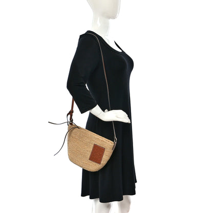 Loewe Calfskin Raffia Paulas Ibiza Pochette Bag Natural Tan 2 of 9