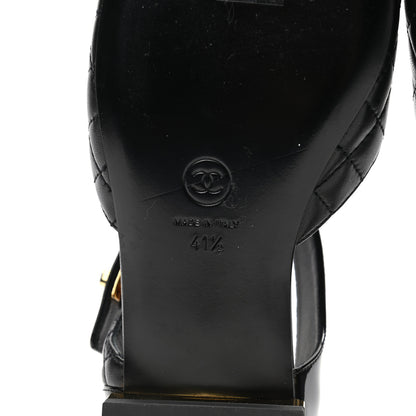 Chanel Patent Lambskin Quilted Cap Toe Ballerina Flats 41.5 Black 6 of 8