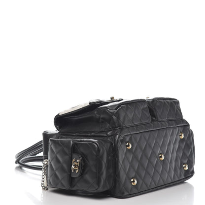 Chanel Calfskin Quilted Large Cambon Multipocket Reporter Black White 4 of 14