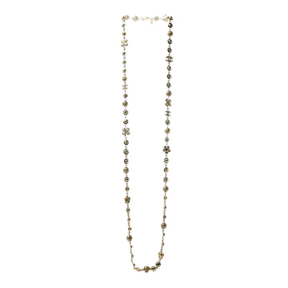 Chanel Pearl Camellia CC Long Necklace Gold 3 of 4