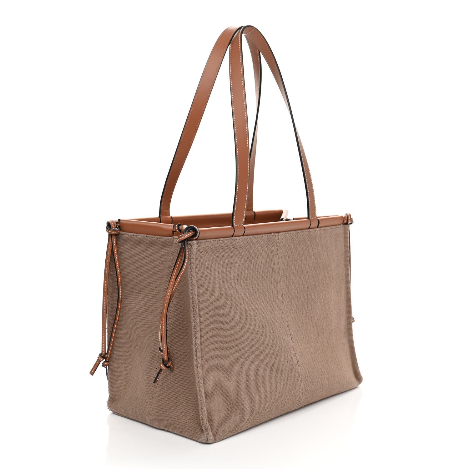 Loewe Canvas Calfskin Cushion Tote Taupe 3 of 17