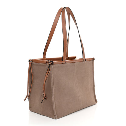Loewe Canvas Calfskin Cushion Tote Taupe 3 of 17