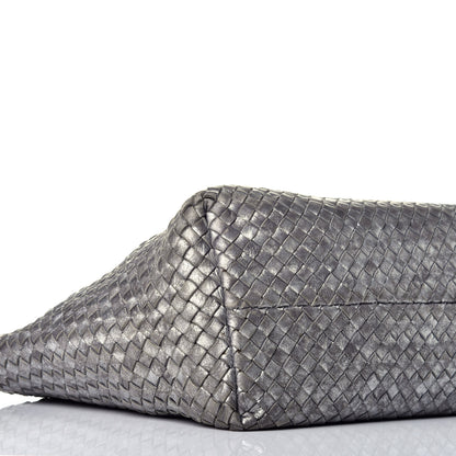 Bottega Veneta Metallic Nappa Intrecciato Medium Moon Cabat Silver 7 of 8