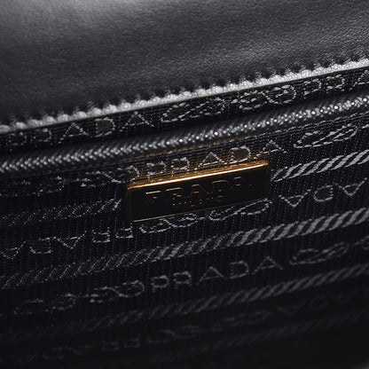 Prada Saffiano Soft Chain Shoulder Bag Black 6 of 7