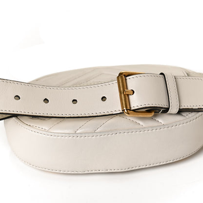Gucci Calfskin Matelasse Animal Studs GG Marmont Belt Bag 95 38 White 10 of 12